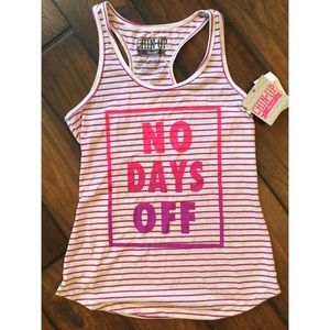NO DAYS OFF workout tank Chin Up Apparel sz Xsmall